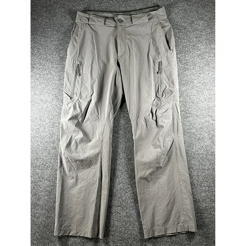 The North Face Mens Pants Nylon Rip Stop Outdoor Hiking Fit 34x30 Charcoal‎ Gray